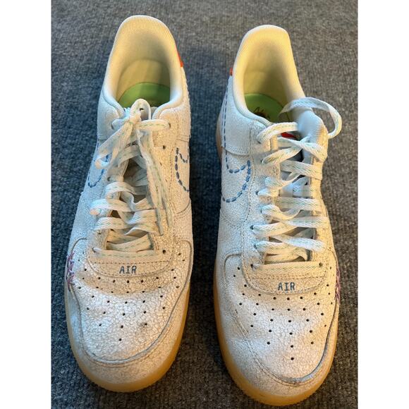 Nike Mens Air Force 1 DX2344-100 Gray Low Top Lace Up Athletic Shoes Size 9.5